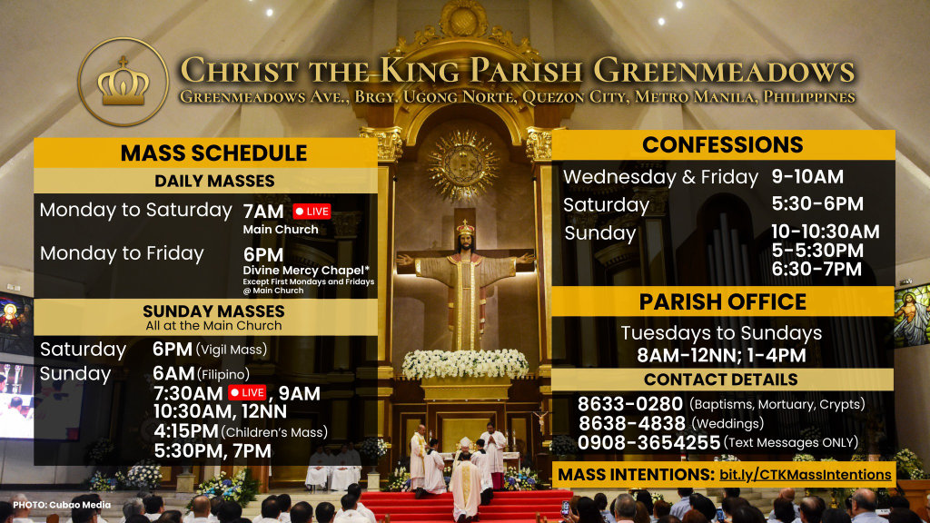 Christ the King Parish Greenmeadows Mass Schedule