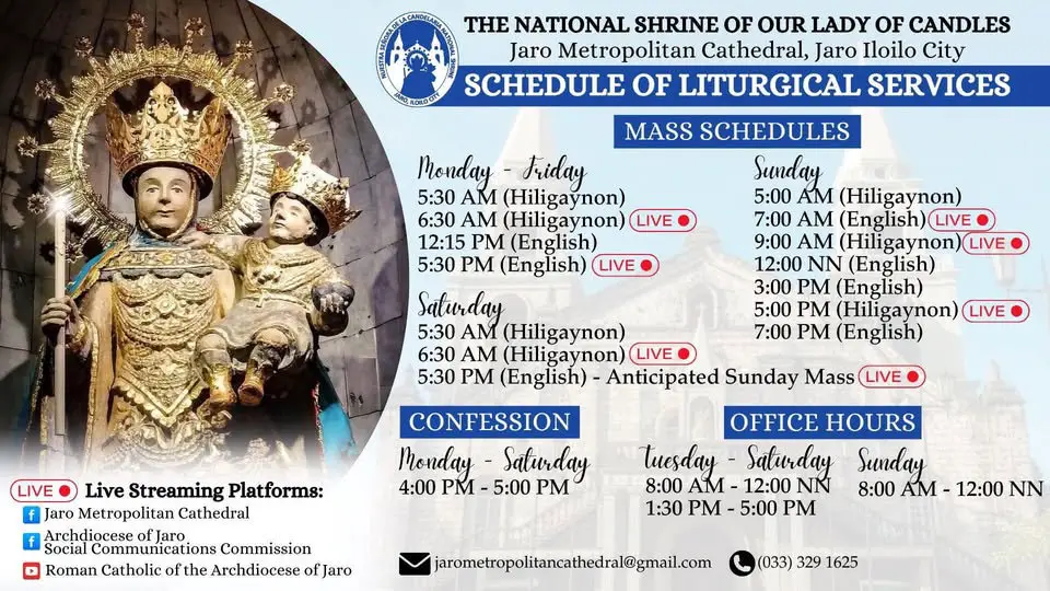 Jaro Metropolitan Cathedral Mass Schedule