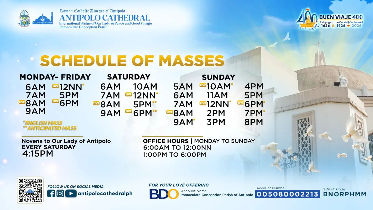Antipolo Cathedral mass schedule