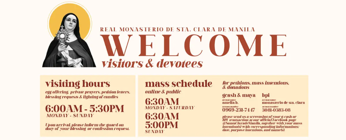 St. Claire Monastery Mass Schedule