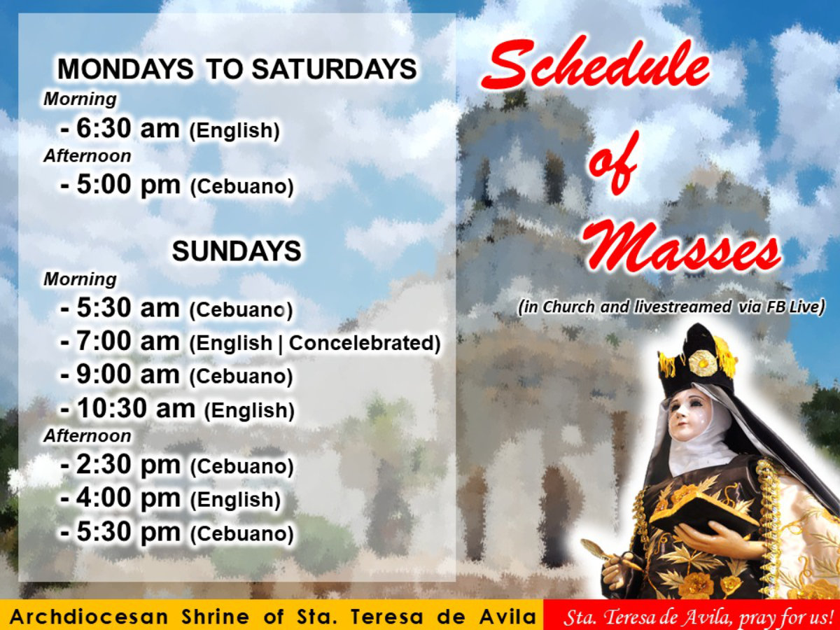 Archdiocesan Shrine of Sta. Teresa de Avila Mass Schedule